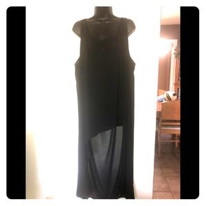 Black sheer tank dress, High front and low back